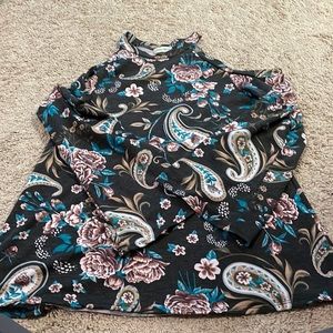 Paisley cold shoulder sweater